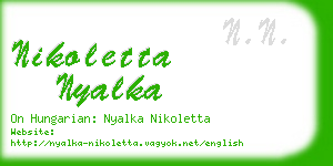 nikoletta nyalka business card